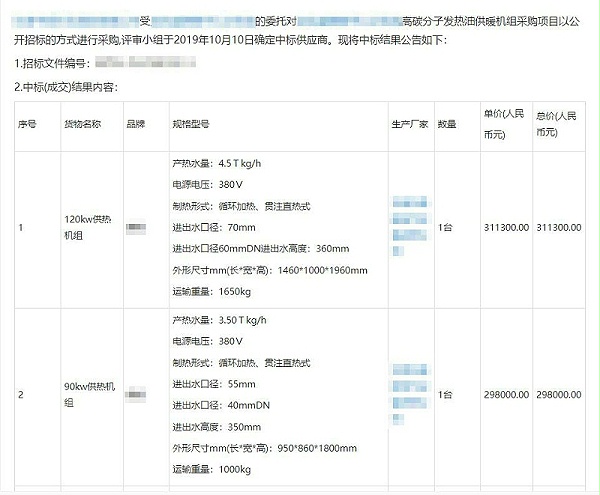 中标项目