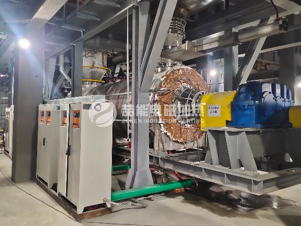 喆能1200KW电磁真空搅拌炉煅烧飞灰案例