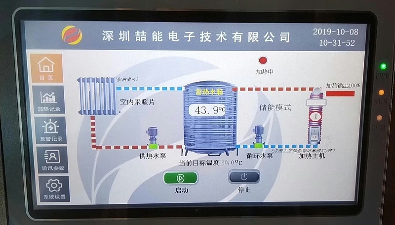 电磁采暖炉控制界面